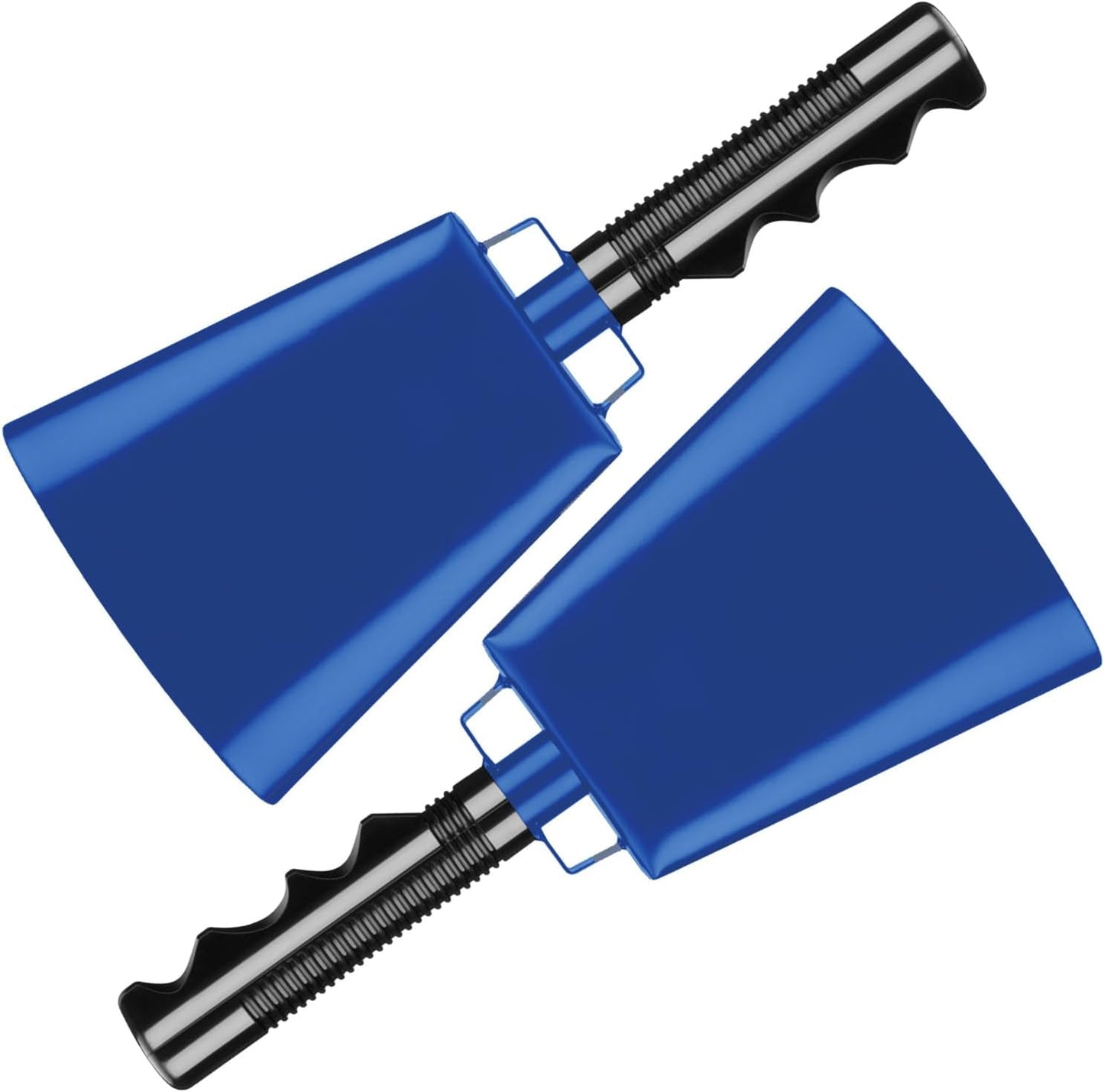 Deke Home - 2 Pack 10 Inch Steel Cowbells with Handle, Loud Noise Makers for Football, Sports, Parties, Competitions, School Spirit & Safety, Large Hand Bell for Cheering & Percussion Instrument