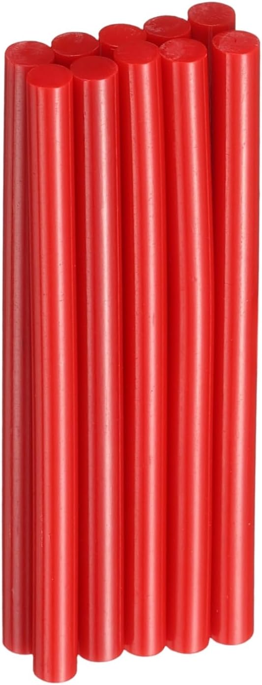 HARFINGTON 10pcs Hot Glue Sticks 0.28" Dia x 3.94" Long EVA Mini Hot Melt Adhesive Glue Stick for Hot Melt Gun Wood Plastic Glass Flowers Fabrics Foam, Red