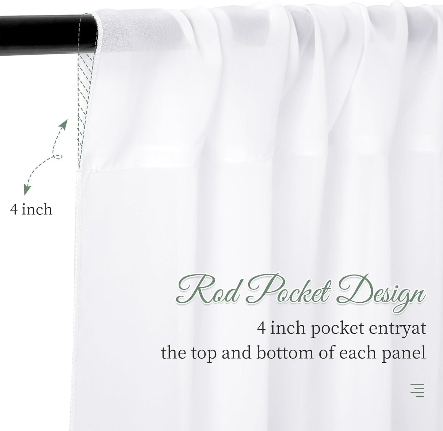 6 Panels White Wedding Ceiling Drapes 5ftx30ft Ceiling Drapes Chiffon Fabric Arch Draping Sheer Curtains Soft Drapery Draping Wedding Ceiling Decorations for Party Ceremony Stage Swag