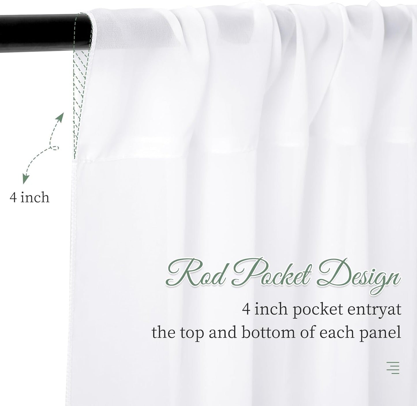 6 Panels White Wedding Ceiling Drapes 5ftx40ft Ceiling Drapes Chiffon Fabric Arch Draping Sheer Curtains Soft Drapery Draping Wedding Ceiling Decorations for Party Ceremony Stage Swag