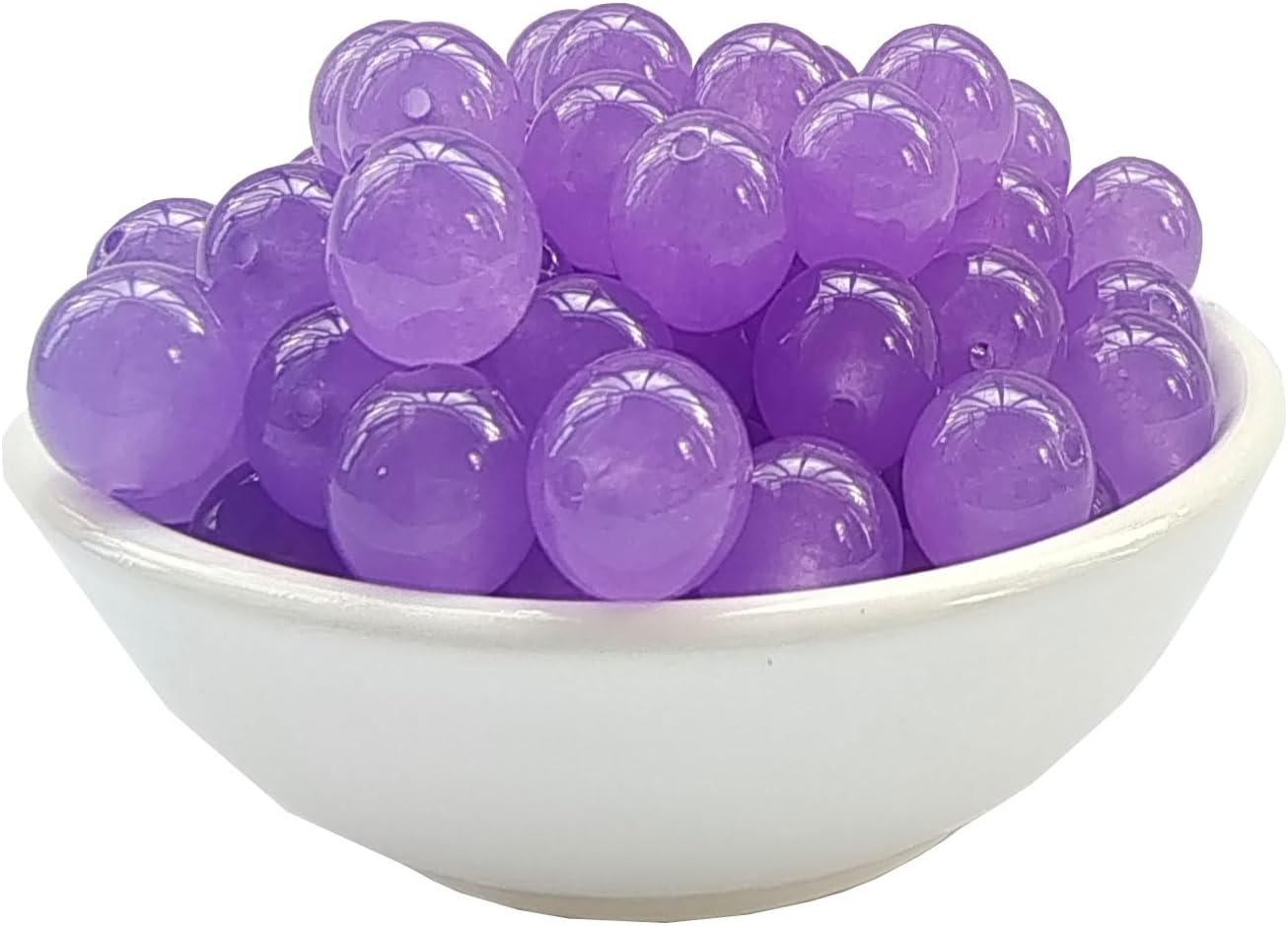 Stone Beads 8mm 100pcs Light Purple Chalcedony Beads Round Loose Gemstones Beads for Bracelet Necklace Jewelry Making (8mm, 60829 Light Purple Chalcedony)