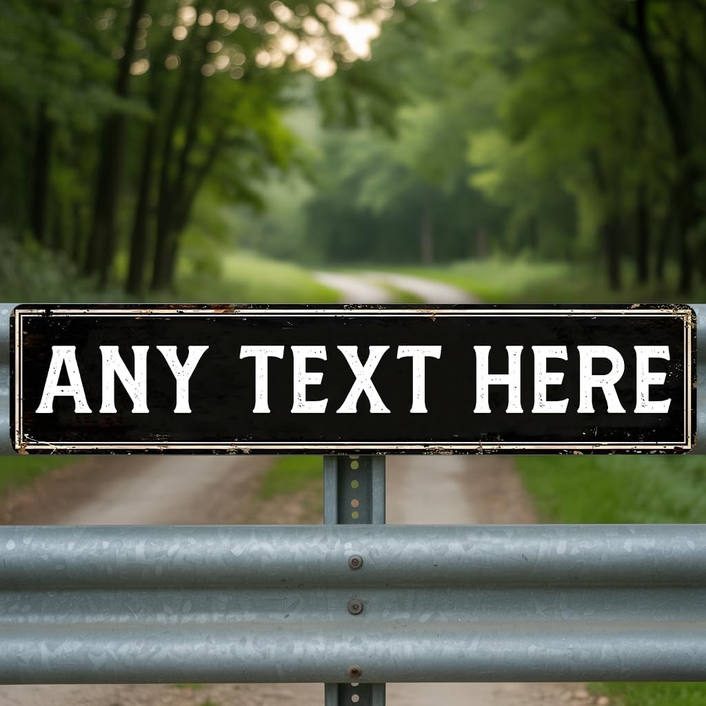 Custom Metal Sign 8x24 Inches - Personalized Street Home Bar Wall Decor, Fade-Resistant Aluminum, Weatherproof Outdoor Indoor Use