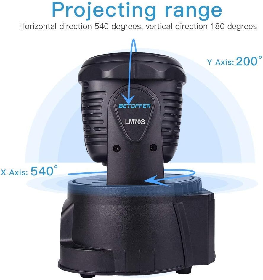 BETOPPER DJ Lights Moving Head,RGBW Mini Stage Lights Moving Head, DMX DJ Disco Lights Sound Activated, Mini Moving Heads Wash Light for Christmas, Parties, Club, Concert, Wedding, Disco Events, 7x8W