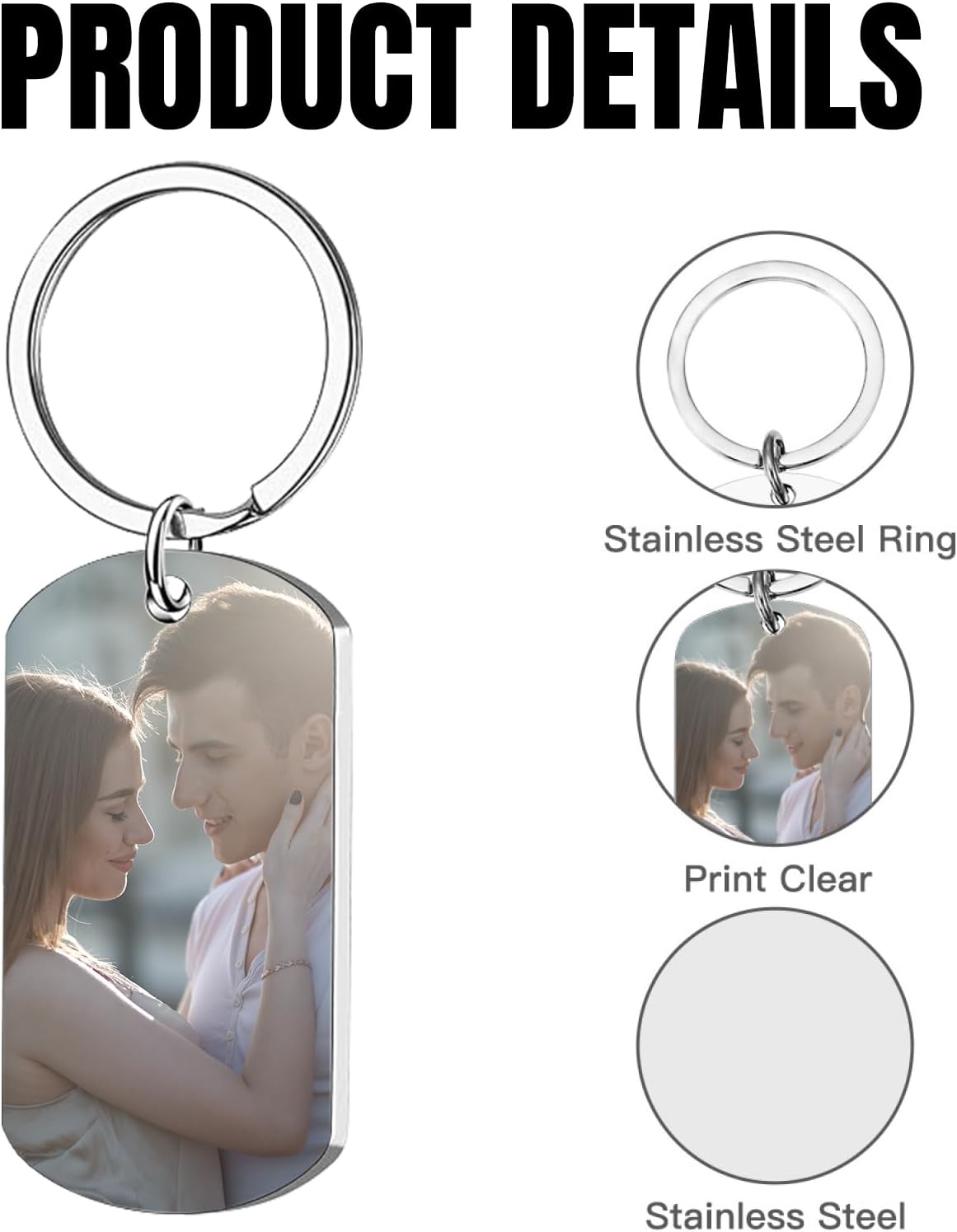 Custom Keychain, Personalized Keychain with Photo, Perfect Creative Gifts Suitable for Friend and Family