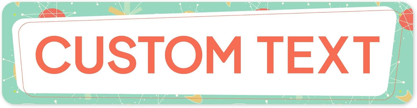 Custom Sign, Custom Street Sign, 11 Font Colors, 13 Font Styles, 4 Hole Options, 22 Sizes, 12x48 Inches, Rust Free DiBound, Fade Resistant, Made in USA by My Sign Center (Mid-Century Modern 2)