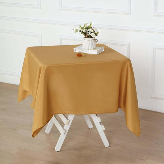 Efavormart 54x54 Gold Wholesale Linens Seamless Polyester Square Linen Tablecloth for Wedding Banquet Party Restaurant