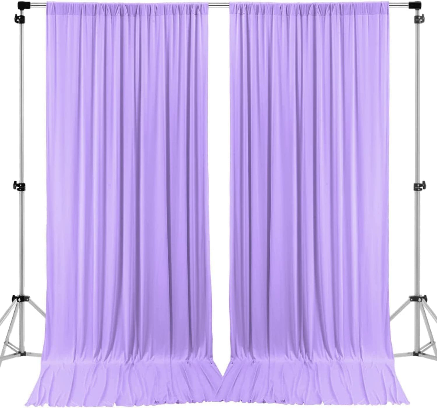AK TRADING CO. 10 feet x 8 feet IFR Polyester Backdrop Drapes Curtains Panels with Rod Pockets - Wedding Ceremony Party Home Window Decorations - Lavender