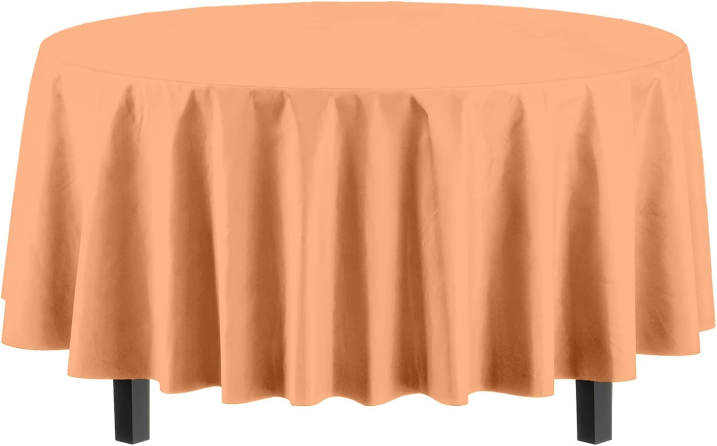 Exquisite 12-Pack Premium Plastic 84-Inch Round Tablecloth, Peach
