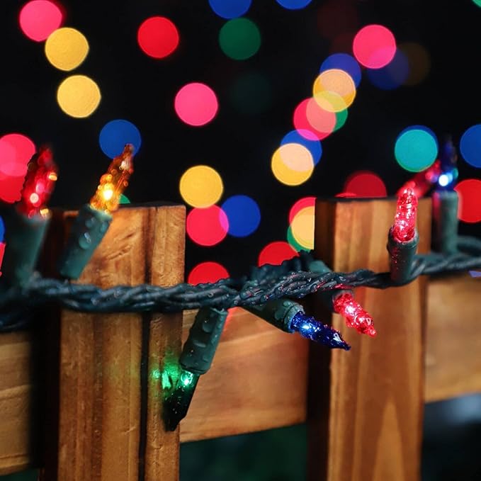 LAMPHOME Super-Bright Extendable Multicolor Christmas Lights Decoration 300Lights 63.8ft(2pk of 150L) UL Certified Mini Bulb String Lights for Outdoor Christmas Tree Garden Holiday Party Patio Decor