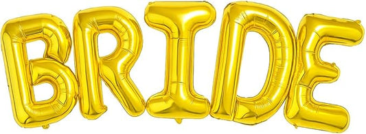 KatchOn, Bride Balloon Gold - 16 Inch | Bachelorette Party Decorations | Silver Bride Balloons Bachelorette for Bridal Shower Decorations | Bridal Shower Balloons