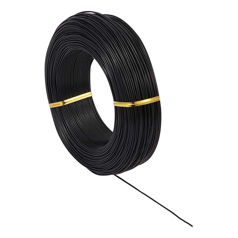 Fashewelry 459 Feet 17 Gauge Aluminum Wire Black Bendable Metal Craft Wire for Beading Jewelry Craft Making (1.2mm)