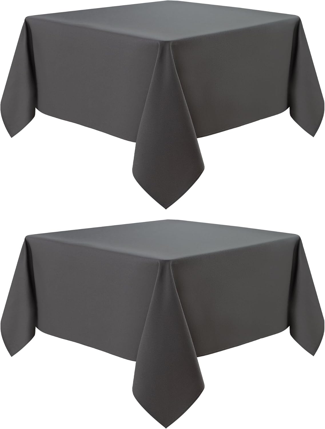 2 Pack Square Table Cloth 60X60 Inch Grey Washable Fabric Tablecloth Polyester Solid Dining Table Cover for Birthday Party Dinner Holiday Outdoor Indoor