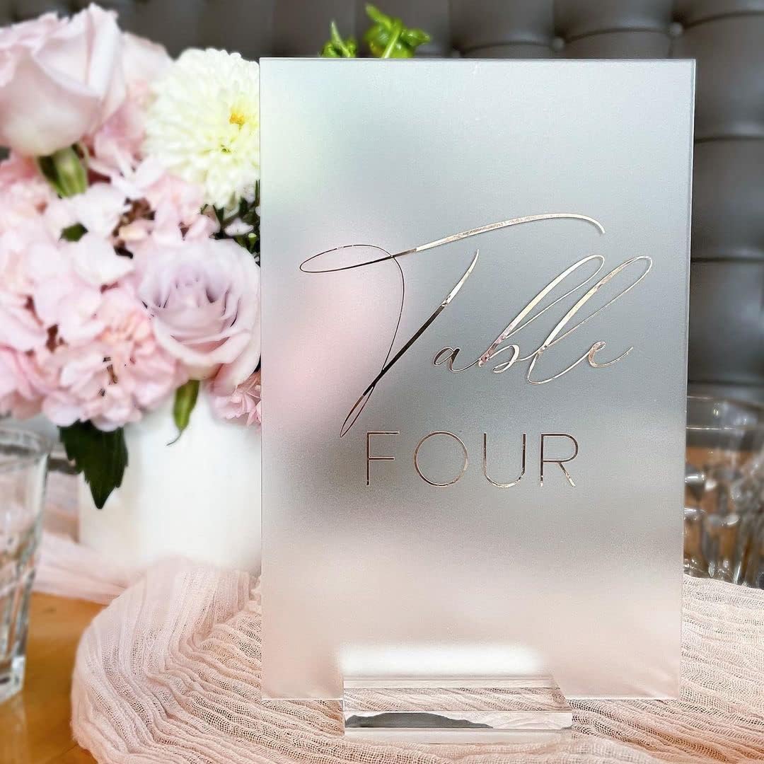 20 Pack Frosted Acrylic Sign Blank for Table Numbers, 5 x 7 Inch Acrylic Blank Frosted Sheet Sign 1/8 inch Thick, Use for DIY Wedding Table Signs, Wood Stand NOT Included