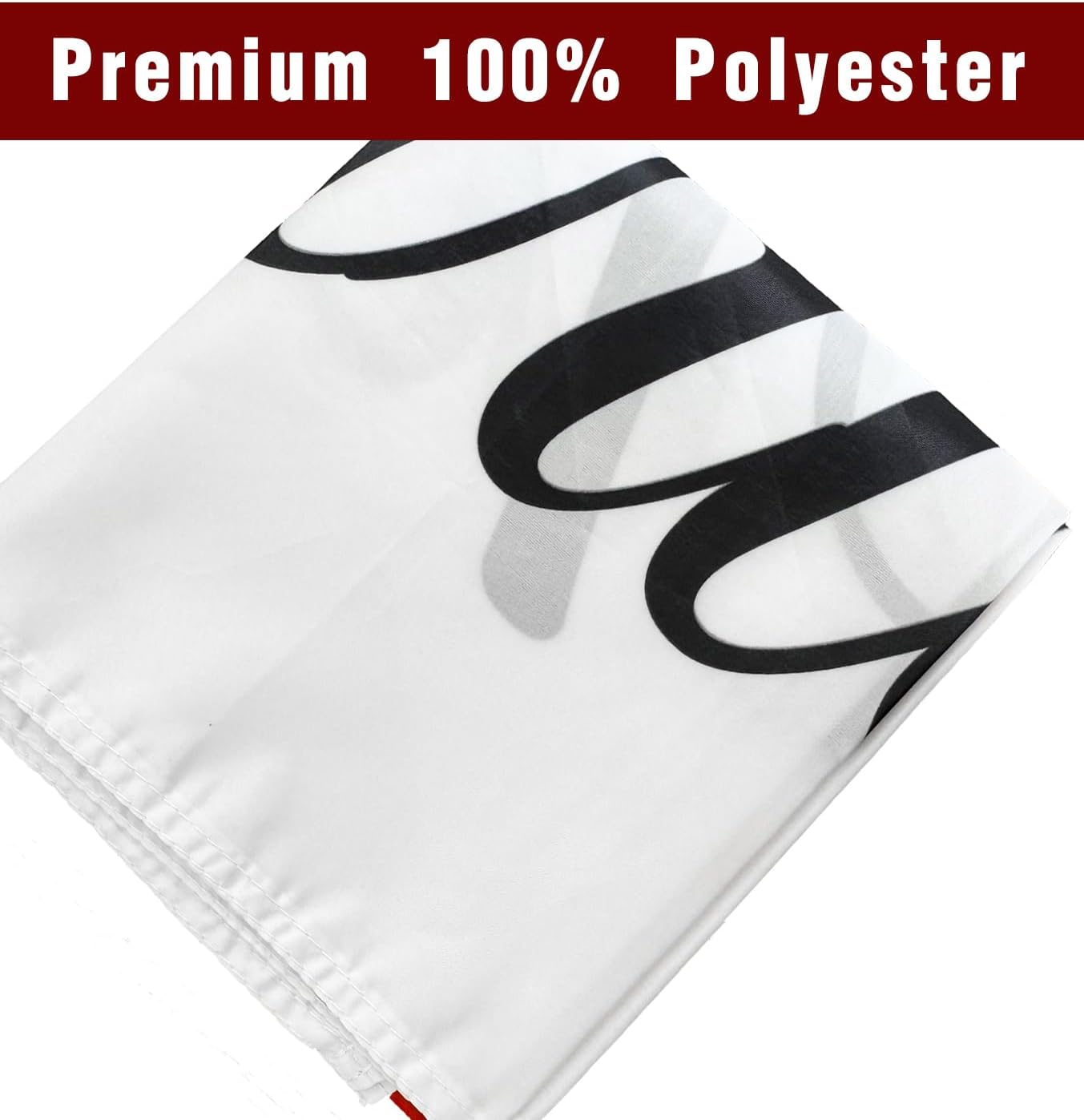 Just Married Flag Banner Outdoor Indoor Decoration Flag 3x5 FT Double Stitched Polyester with Brass Grommets (White)