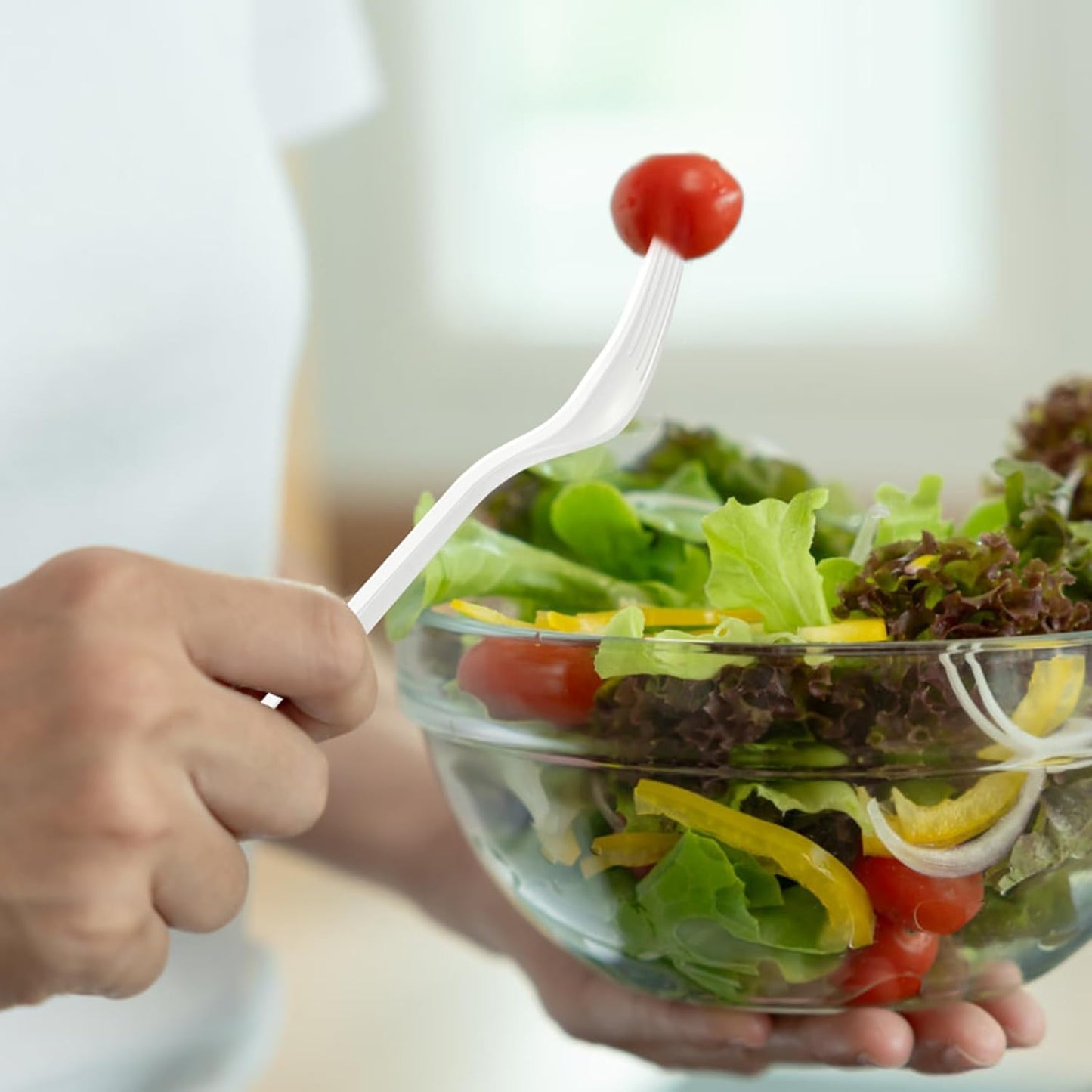 360 Count Extra Heavy Duty White Plastic Forks Disposable, BPA-Free, Heat Resistant, Solid and Durable Disposable Forks Bulk, Premium Plastic Forks heavy duty for Party Supply