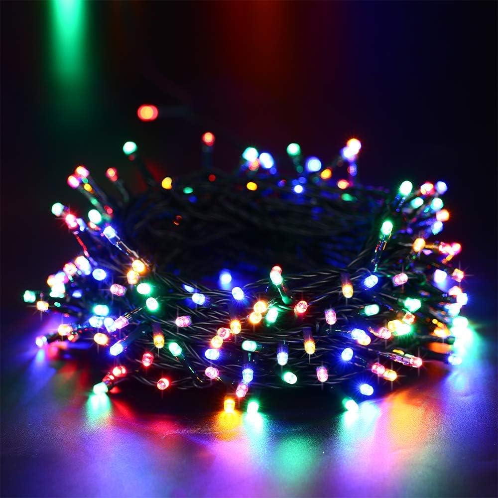 Toodour Solar Christmas Lights, 121ft 350 LED 8 Modes Outdoor Christmas String Lights, Waterproof Solar String Light for Xmas Tree, Fence, Holiday, Party, Balcony, Outdoo Xmas Decorations -Multicolor