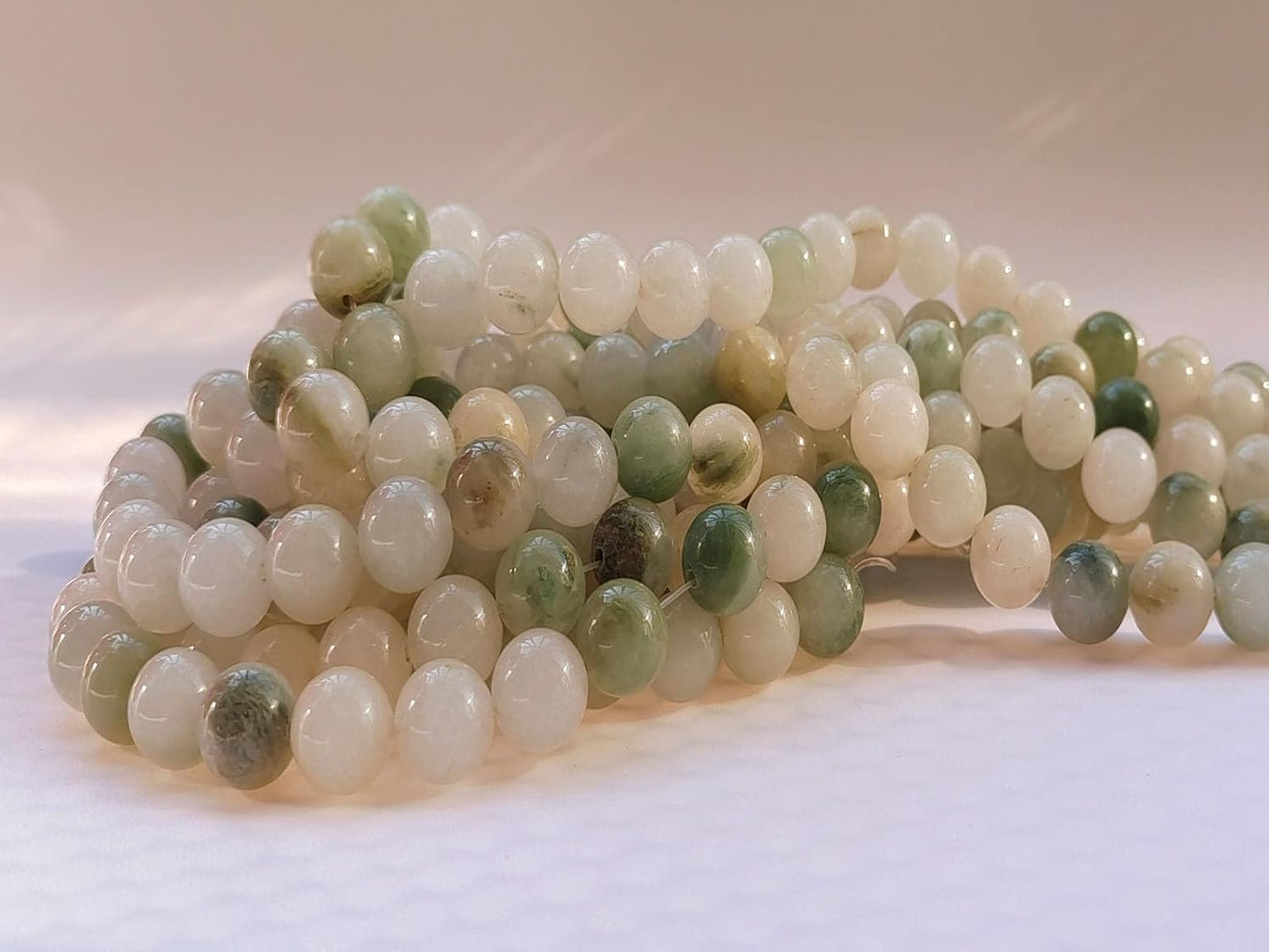 Stone Beads 10mm 60pcs Tiansan Jade Beads Round Loose Gemstones Beads for Bracelet Necklace Jewelry Making (10mm, 61016 Tiansan Jade)