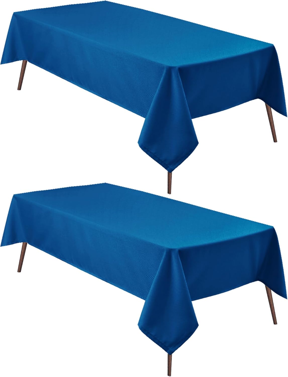 Hiasan 2 Pieces Royal Blue Tablecloth Rectangle - Waterproof and Washable Fabric Table Cloth for Card Tables, 54 x 80 Inch