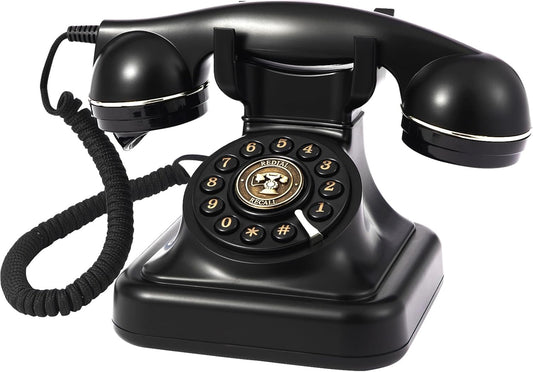 Audio Guest Book Wedding Phone, Audio Guest Book Record Customized Audio Messages Guest Book Alternatives Classic Retro Phone for Parties Birthdays Rentals Confessions Special Occasions (Black)