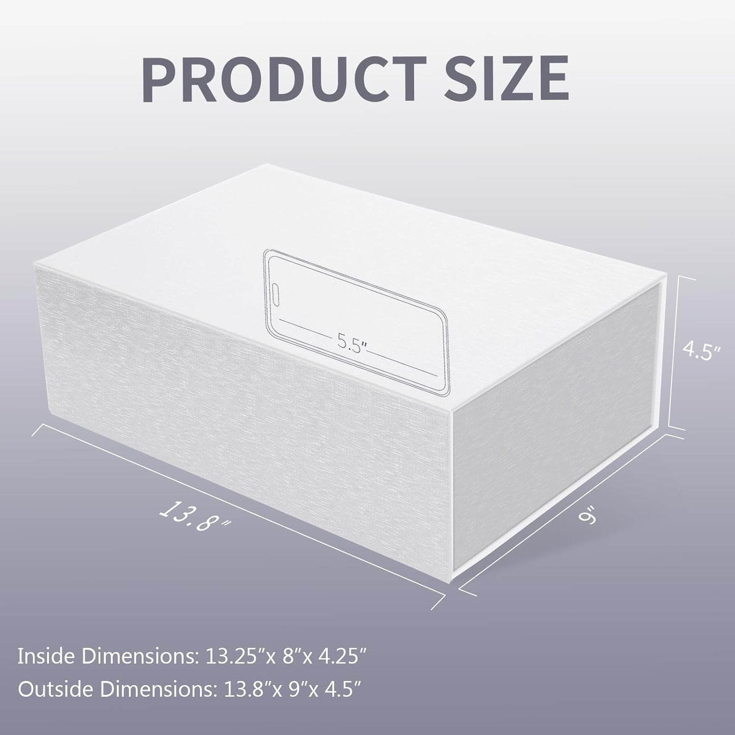 Large White Gift Box,13.75"x9"x4.5", Gift Boxes with Magnetic Lids for Presents Closure Gift Packing for Birthday,Christmas, Halloween,Wedding,Bridal Gifts,Mother's Day Gift Packging