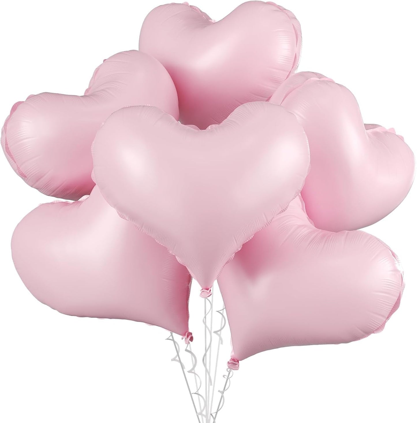 Pink Heart Balloons,24Inch Large Baby Pink Heart Foil Balloons for Valentine's Day Birthday Wedding Baby Shower Anniversary Party Decorations