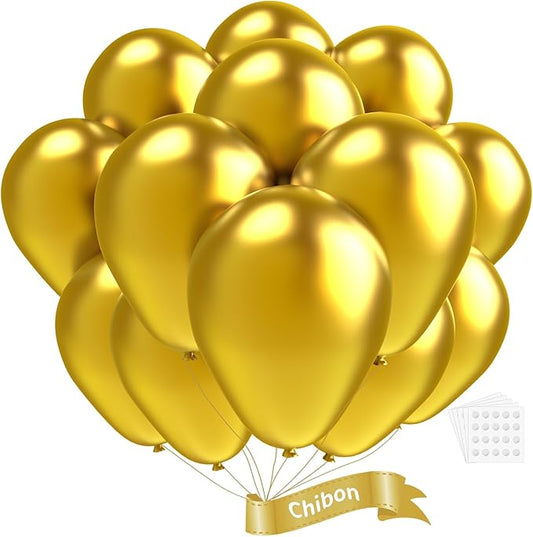 Gold Metallic Chrome Latex Balloons, 150pcs 5 inches Round Helium Gold Metallic Chrome Balloons for Birthday Baby Shower Wedding Birthday Party Decorations