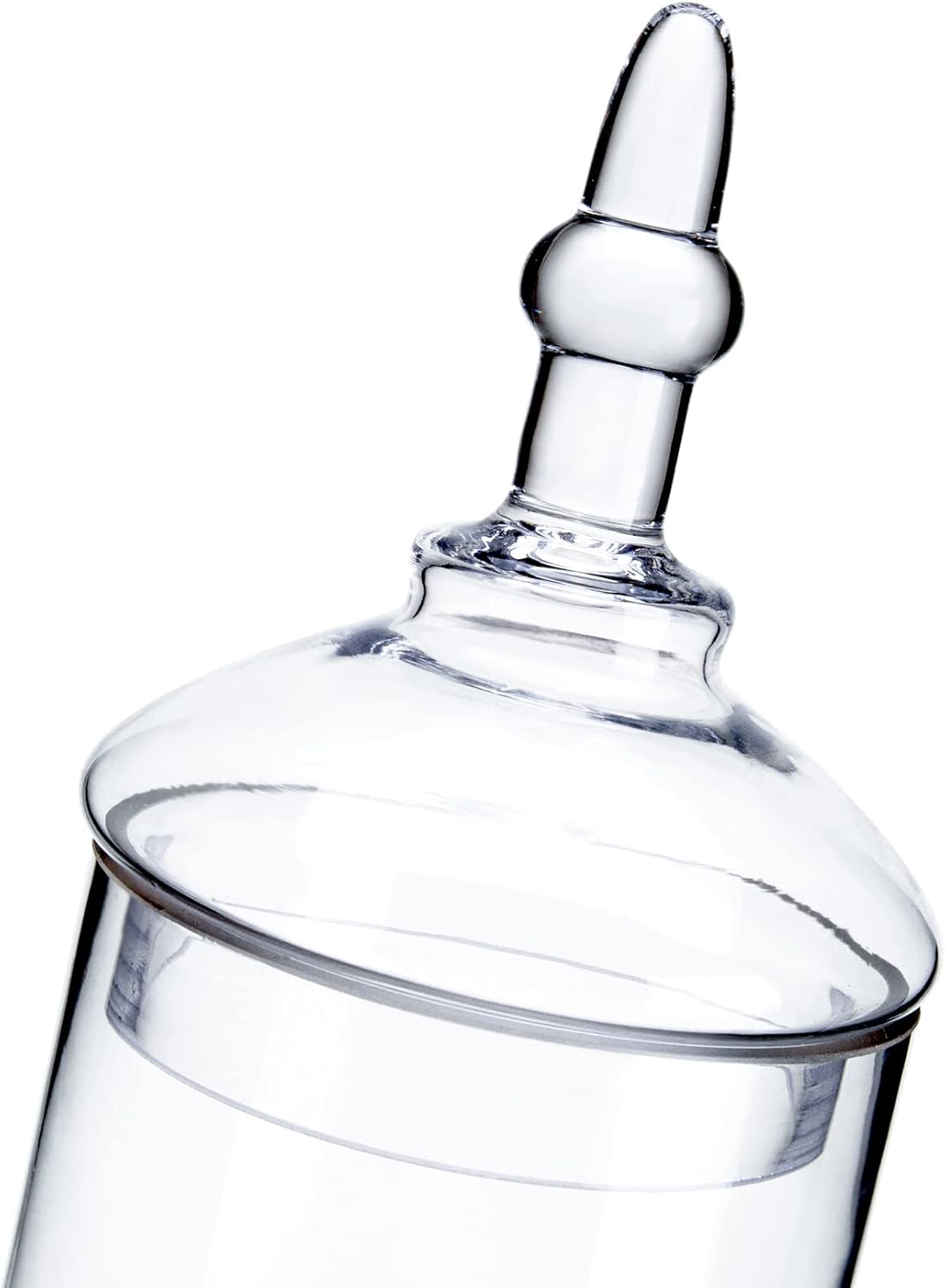 Glass Apothecary Jars, Clear Candy Bowl Dishes Holder Elegant Storage Buffet Display, Decorative Wedding Candy Organizer Canisters (Height: 15.5" Body: 5")