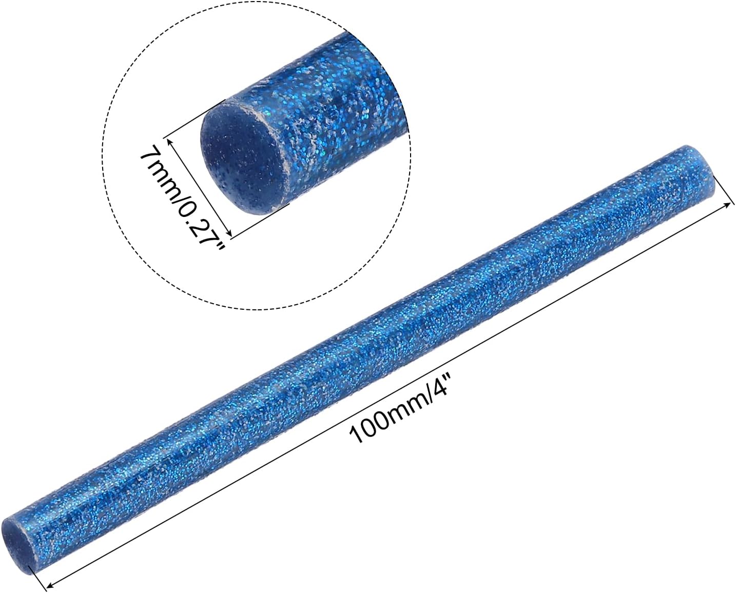 uxcell 20pcs Hot Glue Sticks for Glue Gun 7mm/0.28-inch x 4-inch Mini Hot Melt Adhesive Glue Stick Glitter Blue
