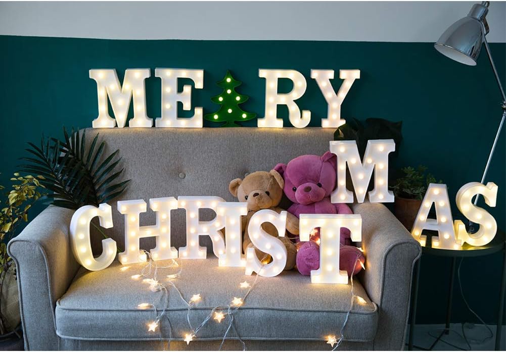 MUMUXI Marquee Light Up Letters | Large Light Up Numbers | Battery Powered and Bright with Every Letter of The Alphabet | for Wedding, Birthday, Party, Celebration, Christmas or Home Decoration (J)