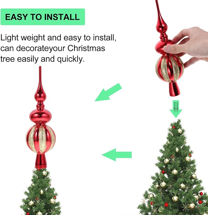Spherical Christmas Tree Topper Plastic Xmas Treetop Ornament for Holiday Parties and Events Lightweight and Decorative Christmas Tree Decorations