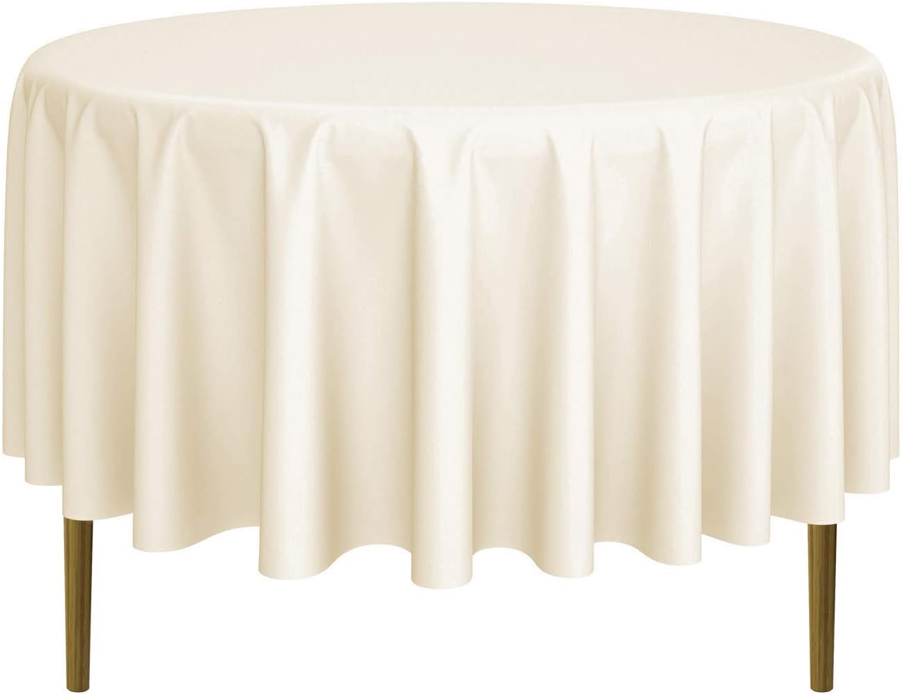 Lann's Linens - 10 Premium 90" Round Tablecloths for Wedding/Banquet/Restaurant - Polyester Fabric Table Cloths - Ivory