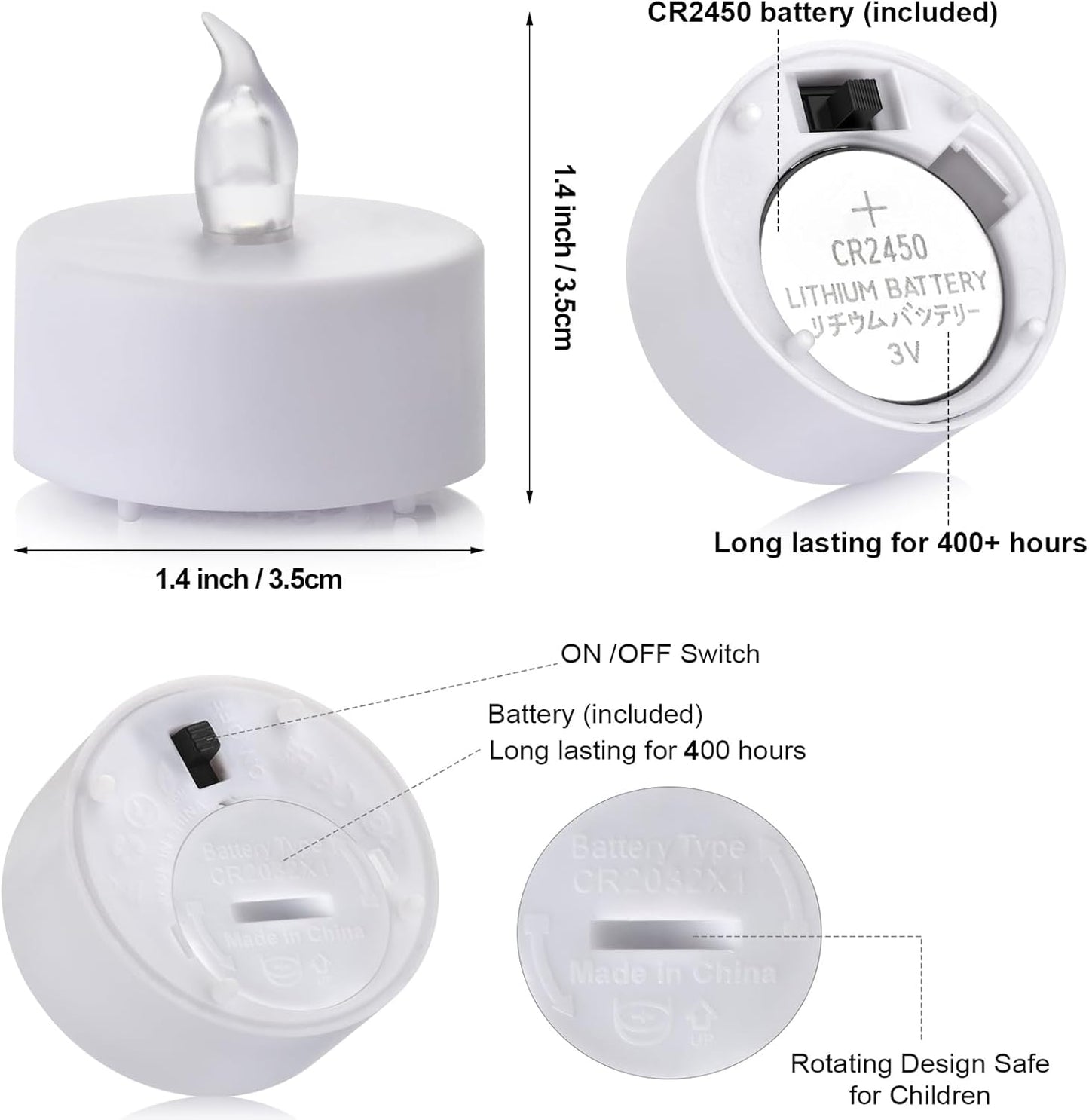 Tea Light Candles with Remote Control,Flickering Flameless LED Candle,Long Lasting 400+Hours,Battery Operated with Timer for Home Decoration Seasonal &Festival Celebration WarmWhite (24pcs)