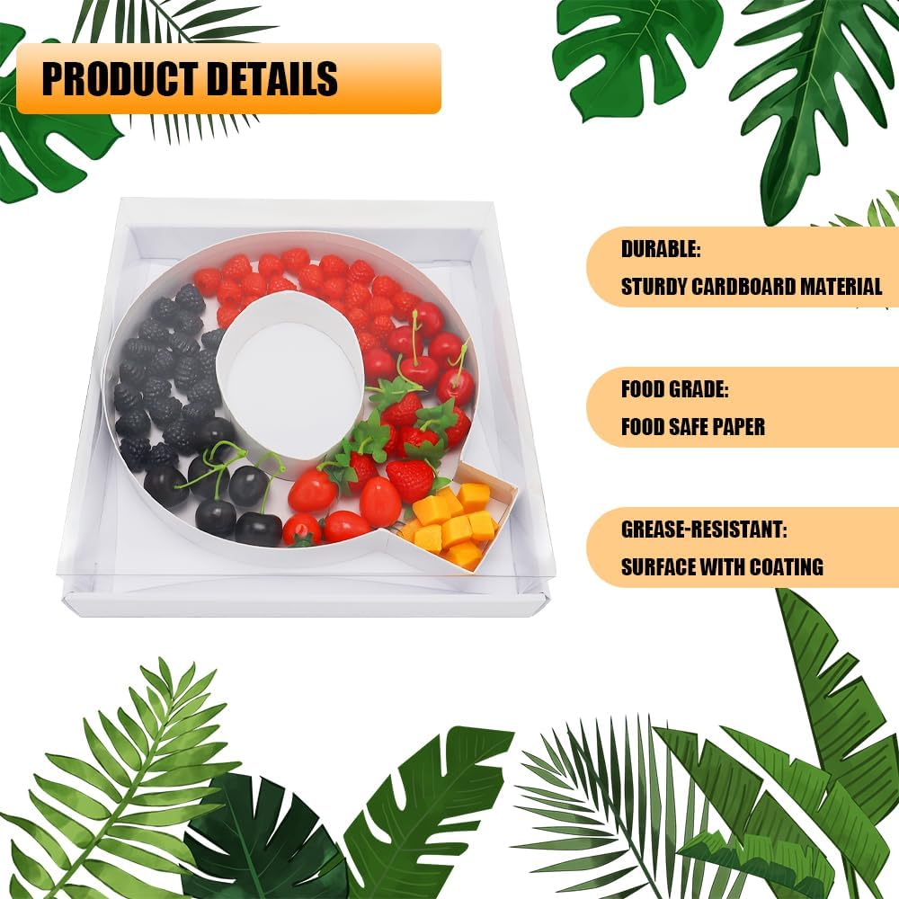 12" Fillable Cardboard Letter Charcuterie Gift Cupcake Box With Cover Sweets Packaging (Q)