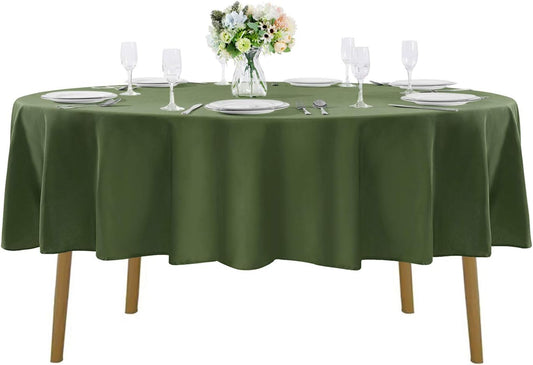 60 inch Round Tablecloth Washable Polyester Table Cloth Decorative Table Cover for Wedding Party Dining Banquet（60 inch,Willow）