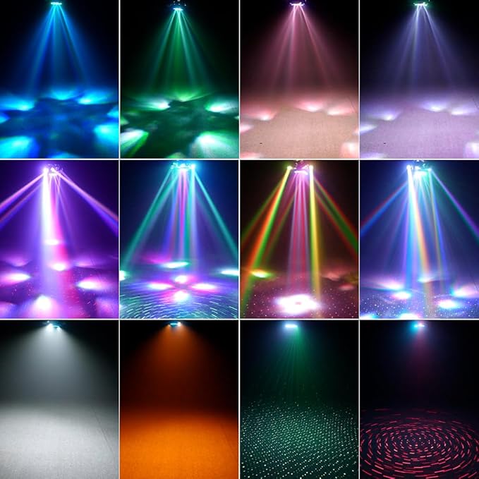 6-Arm Moving Head Light,150W Stage Lights, RGBW 4-in-1 Professional DJ Lighting with Strobe & Bee-Eye Effect, DMX512,Sound-Activated,Remote Control, 540° Rotation for Disco, Party, Club,Bar(Gen I)