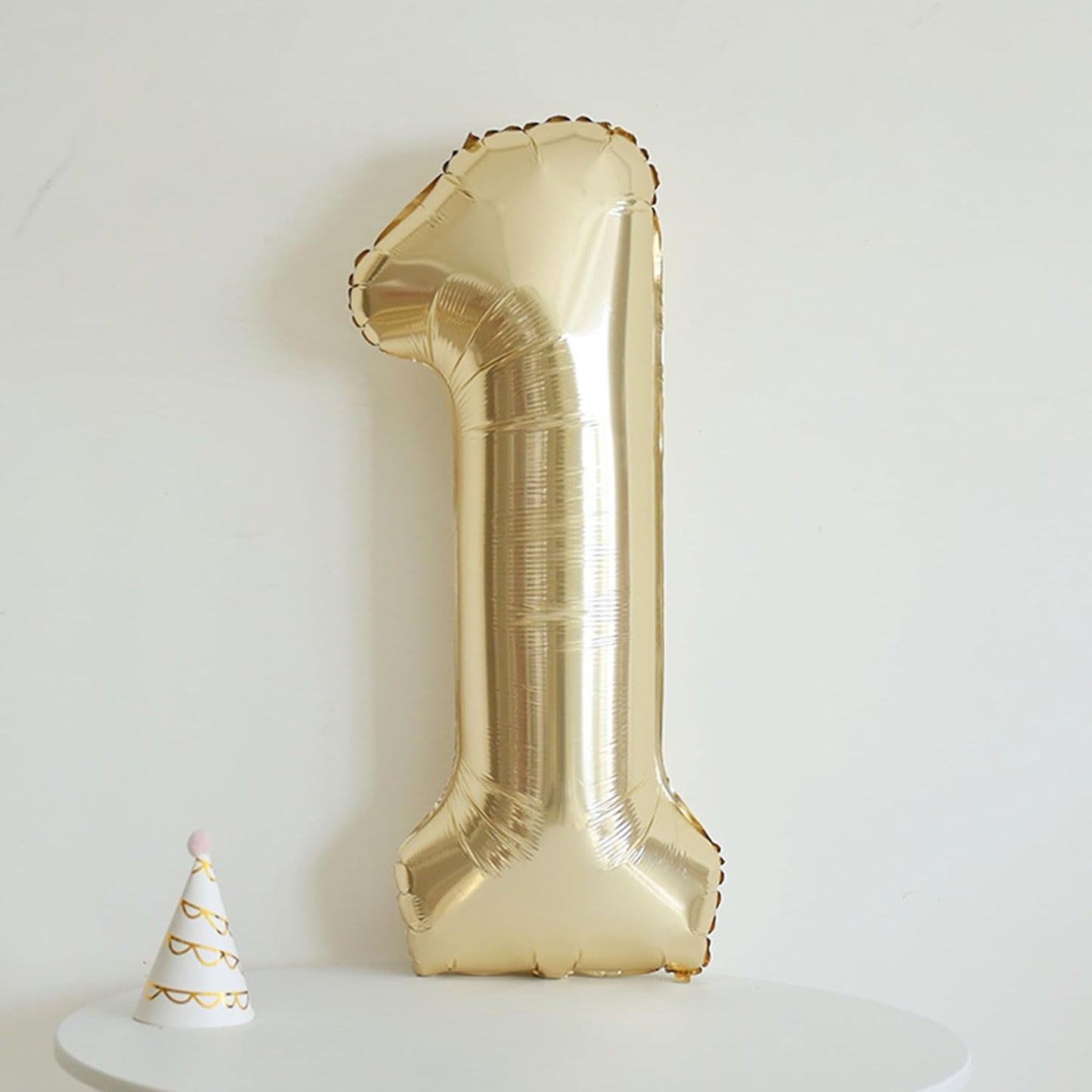 40 Inch Numbers 1 Light Gold Large Balloon Digital 1 for Birthday Party, 0-9 Birthday Party Decorations,Foil Mylar Big Number 1 Wedding Graduations Photo Shoot Decorations(Number 1)