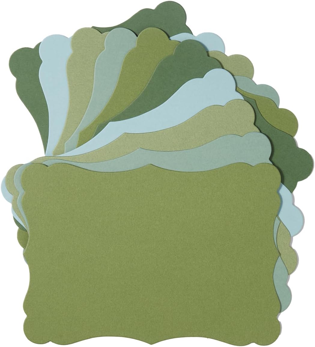 50 Pack Blank Kraft Cards Cardstock Thick Paper Brown Greeting Cards for DIY Gift Card Menus, Baby Shower and Wedding Invitations (Green, 5 Colors, 4x6IN)