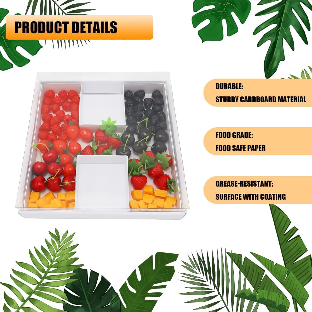 12" Fillable Cardboard Letter Charcuterie Gift Cupcake Box With Cover Sweets Packaging (H)