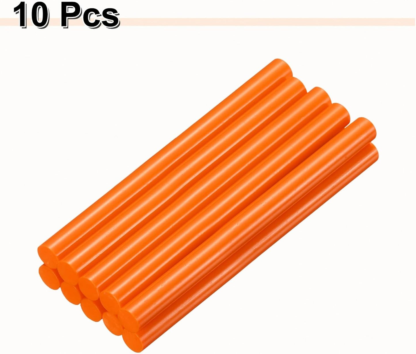 HARFINGTON 10pcs Hot Glue Sticks 0.43" Dia x 5.91" Long EVA Mini Hot Melt Adhesive Glue Stick for Hot Melt Gun Wood Plastic Glass Flowers Fabrics Foam, Orange