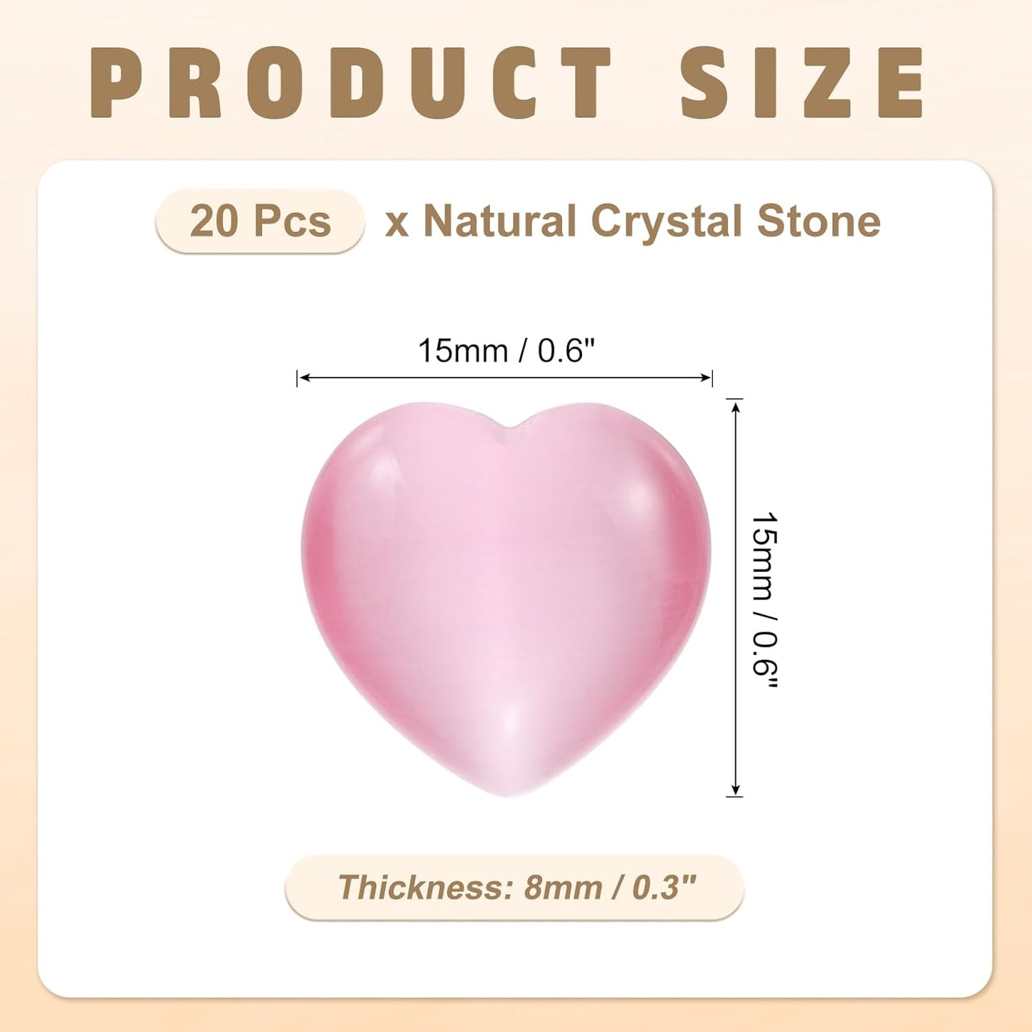 PATIKIL 20 Pcs Natural Heart Shaped Crystal Stone, 0.6 Inch Mini Polished Love Gemstone Crystal, Pocket Rock Engraved Worry Stones for Women Gifts Meditation, Bright Pink