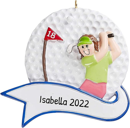 Personalized Golf Ball Ornament 2025 - Ornaments for Girl Golfer Gifts in Pink Green Golf Decor Ornaments for Christmas Tree Gifts Cart Decorations Christmas by Elves