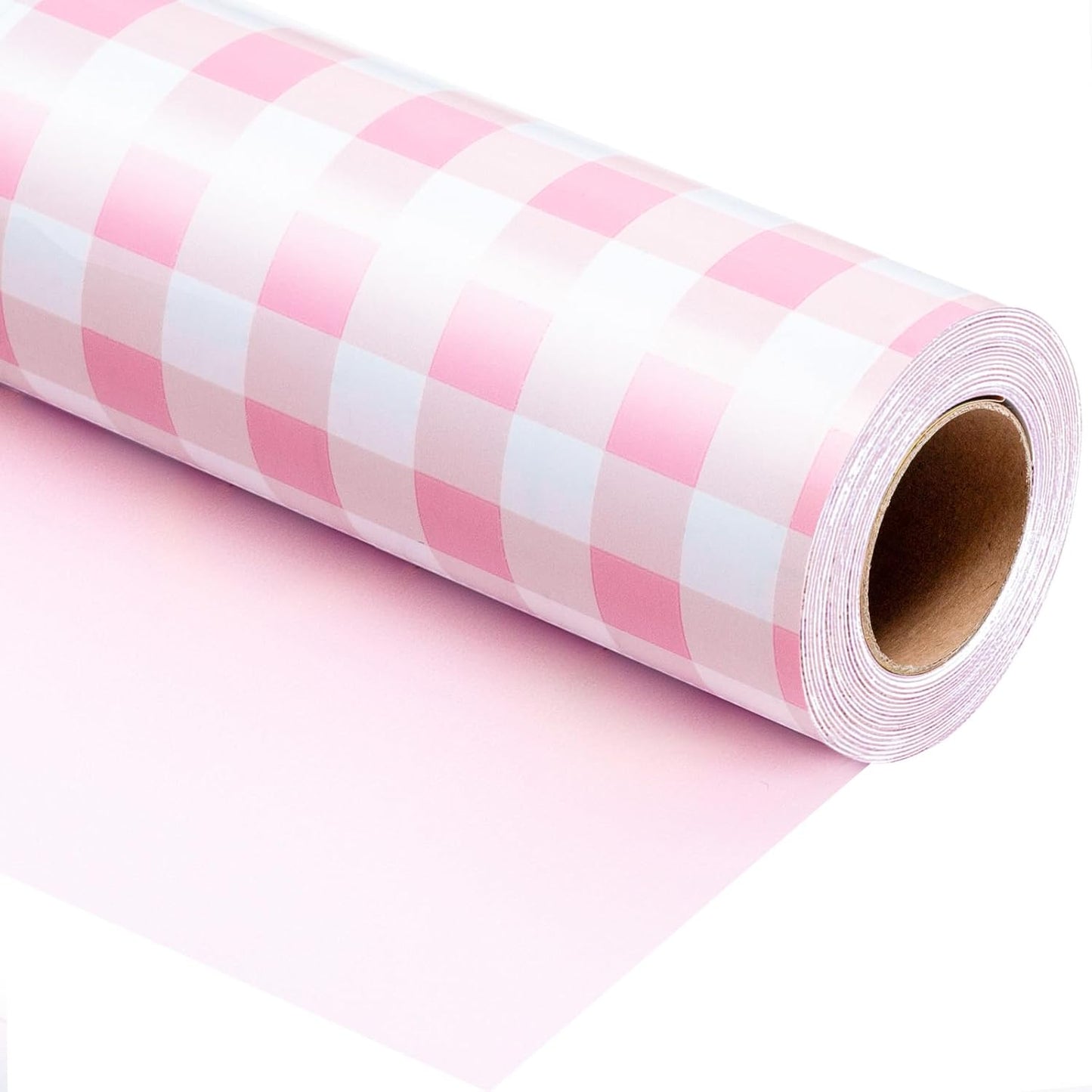 Burymento Pink Checkerboard Wrapping Paper, Gift Wrap for Birthday, Valentines, Mothers day, Graduation, Wedding, Fathers day, Baby Shower, Christmas (17in x 32.8ft)