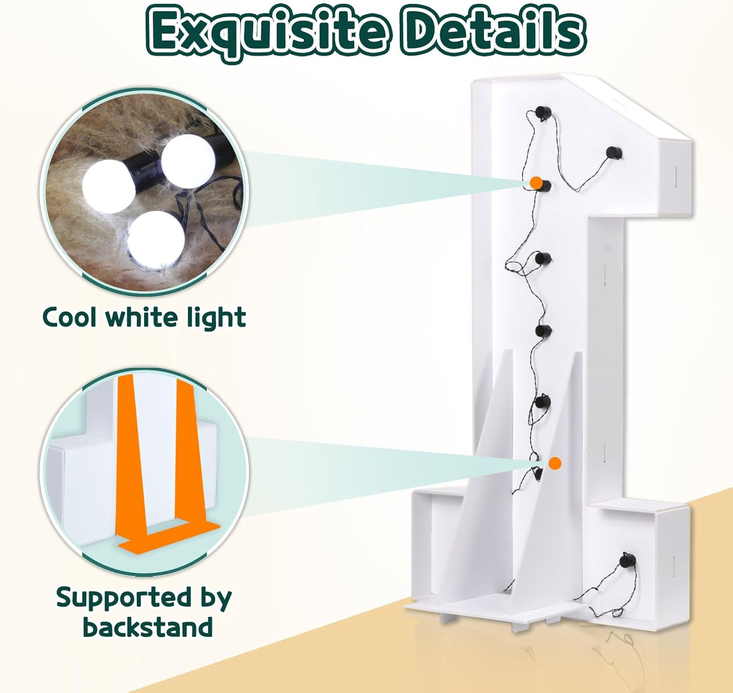 Marquee Numbers 3 Feet Tall Big Light Up Numbers 30th Birthday Decorations Women Men White Anniversary Party Decor Large Cardboard Prop Backdrop Sign 30