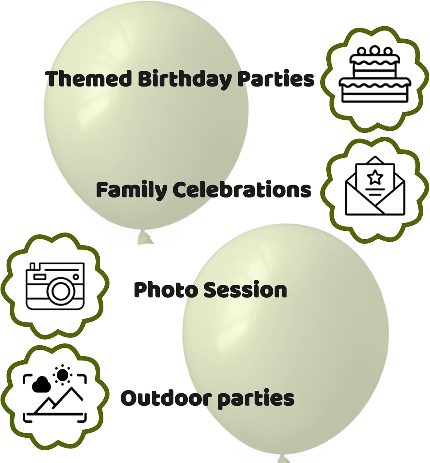 110pcs Olive Green Balloon 12 Inch, Olive Green Latex Balloons for Birthday Party Baby Shower Wedding(with 2 Ribbons).