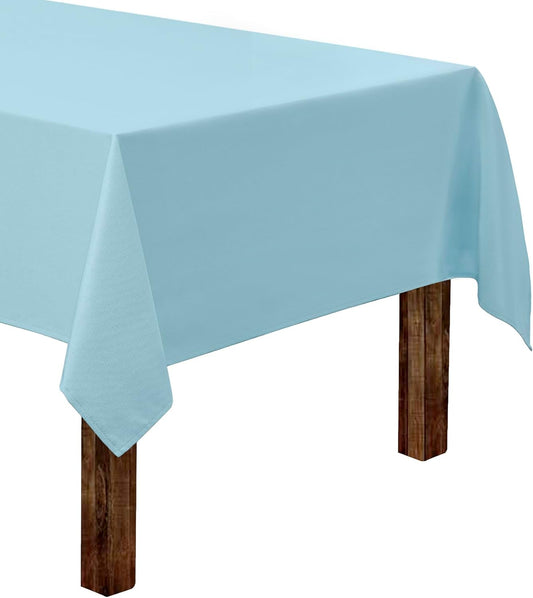 Gee Di Moda Rectangle Tablecloth - 60 x 84 Inch Baby Blue Table Cloth for 5 Foot Rectangle Table - Heavy Duty Washable Fabric - for 5 Ft Buffet Table, Holiday Party, Dinner, Wedding & Baby Shower