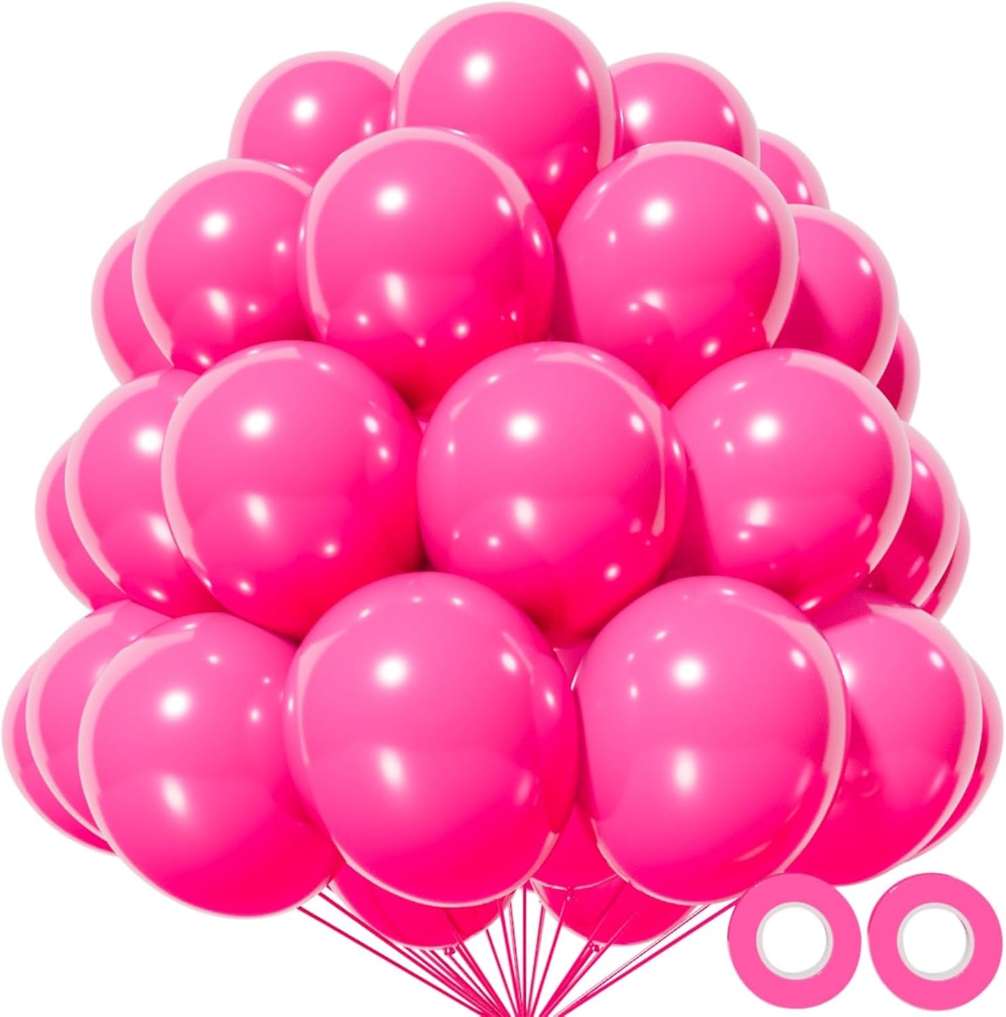 KAWKALSH Hot Pink Balloon 12 Inch, 110pcs Latex Party Balloons Helium Bright Color for Birthday Baby Shower Wedding Party Supplies Arch Garland Decoration