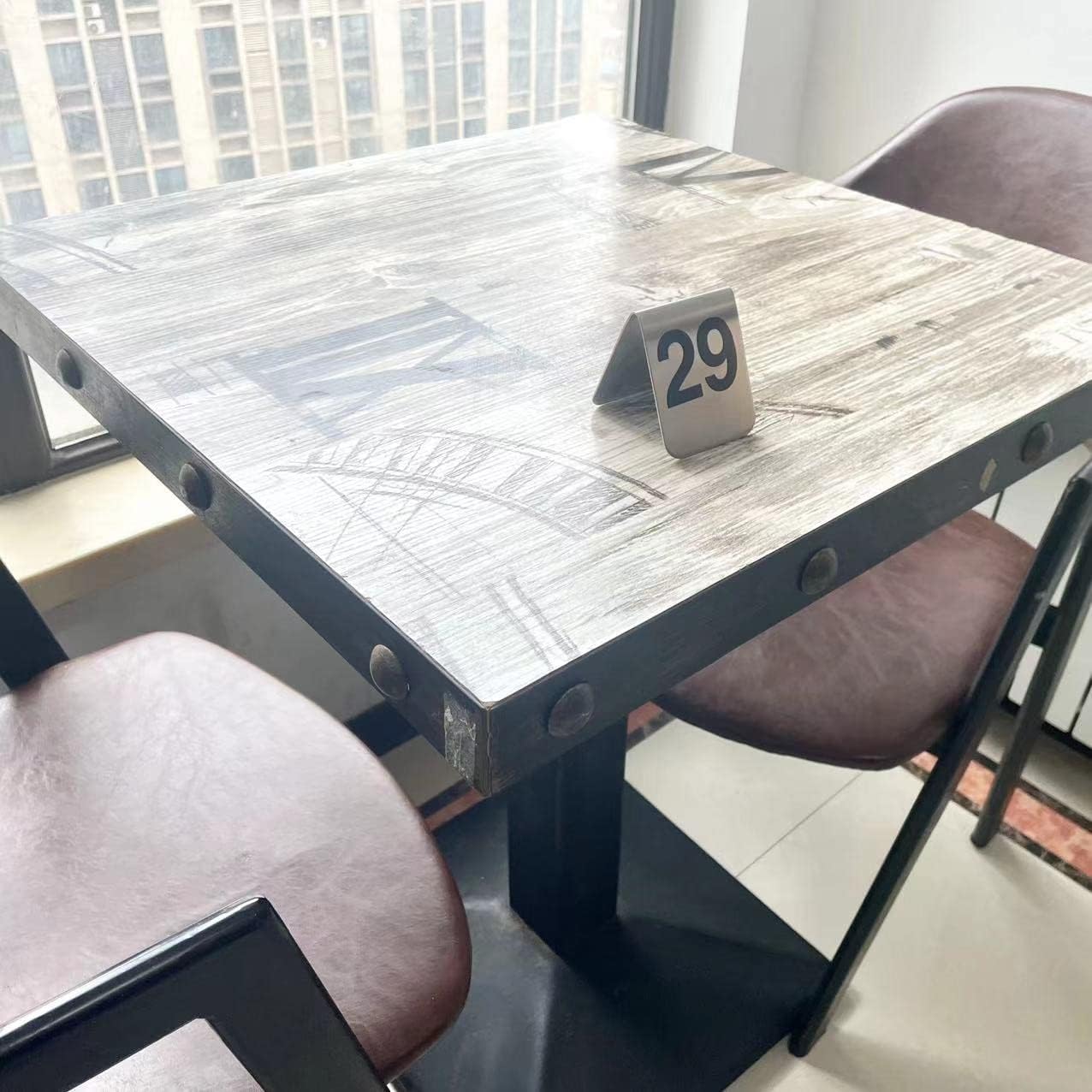 10 Pcs Metal Place Cards Stackable Tent Style Table Numbers，Place Card Holders for Celebration Wedding Party Restaurants Cafes Bars Gatherings meeting Room Board Game Serial (Medium 21-30, Black)