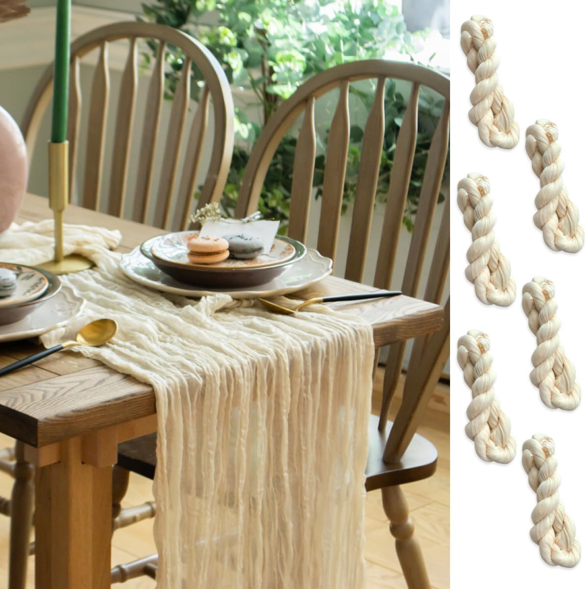 Ivory Cheesecloth Table Runner Set of 6 Runners 12 ft 142 in Long Each Cream Gauze Table for Wedding Table Baby Shower Decorations or Bridal Shower Decor Modern Table Runner Boho Table Décor