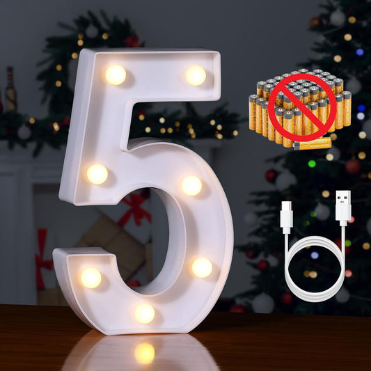 Foaky Rechargeable LED Letter Lights Sign Marquee Light Up Letters Sign for Night Light Wedding/Birthday Party Christmas Lamp Home Bar Decoration (5)