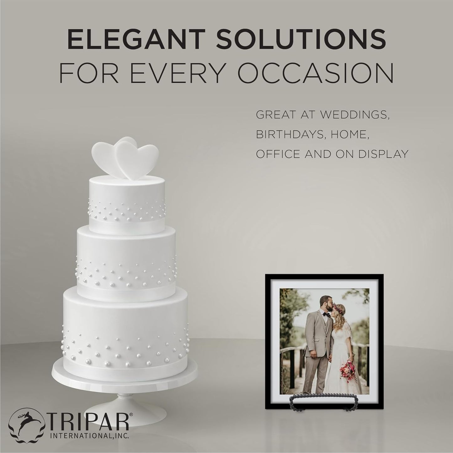 Tripar Decorative Twisted Wire Stand, Black Display (6 Inch Depth) Tabletop Easel Sleek & Modern Look - Perfect for Books, Plates, Photos & More